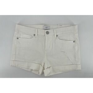 Loft Outlet Denim Shorts Womens 0 White Mid Rise 4"(3) Cuffed Distressed NWT